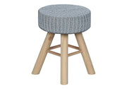 Ottoman, Pouf, Footrest, Foot Stool, Round, Natural Wood Legs, Contemporary, Modern - R&R Furniture Gallery (Fountain Valley, CA)