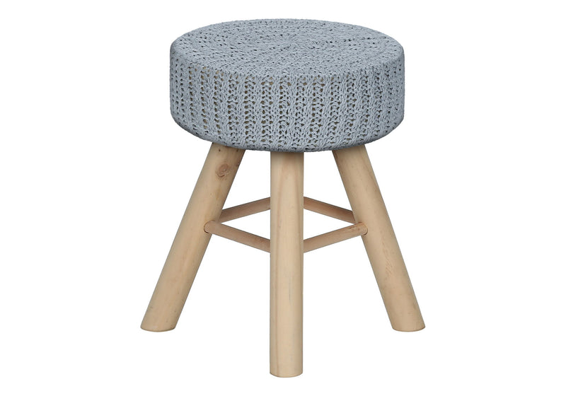 Ottoman, Pouf, Footrest, Foot Stool, Round, Natural Wood Legs, Contemporary, Modern - R&R Furniture Gallery (Fountain Valley, CA)