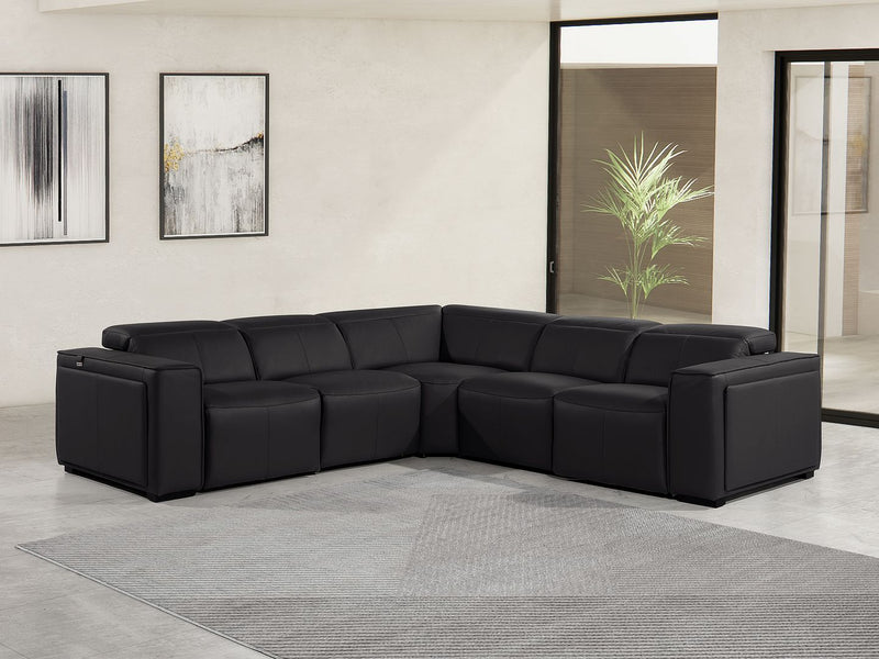 1224 - 5-Piece L-Shaped Sectional Sofa In With 3 Power Recliners & Power Headrests - R&R Furniture Gallery (Fountain Valley, CA)