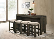 Drop Leaf Table & 4 Stools - Dark Brown - R&R Furniture Gallery (Fountain Valley, CA)