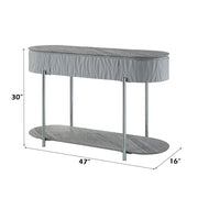 Yukino - Sofa Table - Gray High Gloss & Chrome - R&R Furniture Gallery (Fountain Valley, CA)