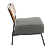Lumi Source Fiji contemporary gray side chair with walnut wood legs, modern design and sleek upholstery for stylish seating.