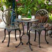Thomas - 3 Pieces Cast Bistro Set - Black / Gold - R&R Furniture Gallery (Fountain Valley, CA)