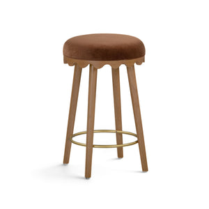 Oodle - Performance Vegan Mohair Light Walnut Stool