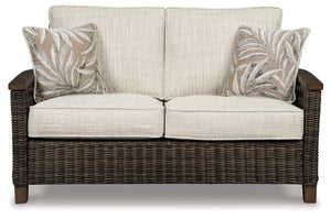 Paradise Trail - Loveseat w/Cushion - Medium Brown - R&R Furniture Gallery (Fountain Valley, CA)