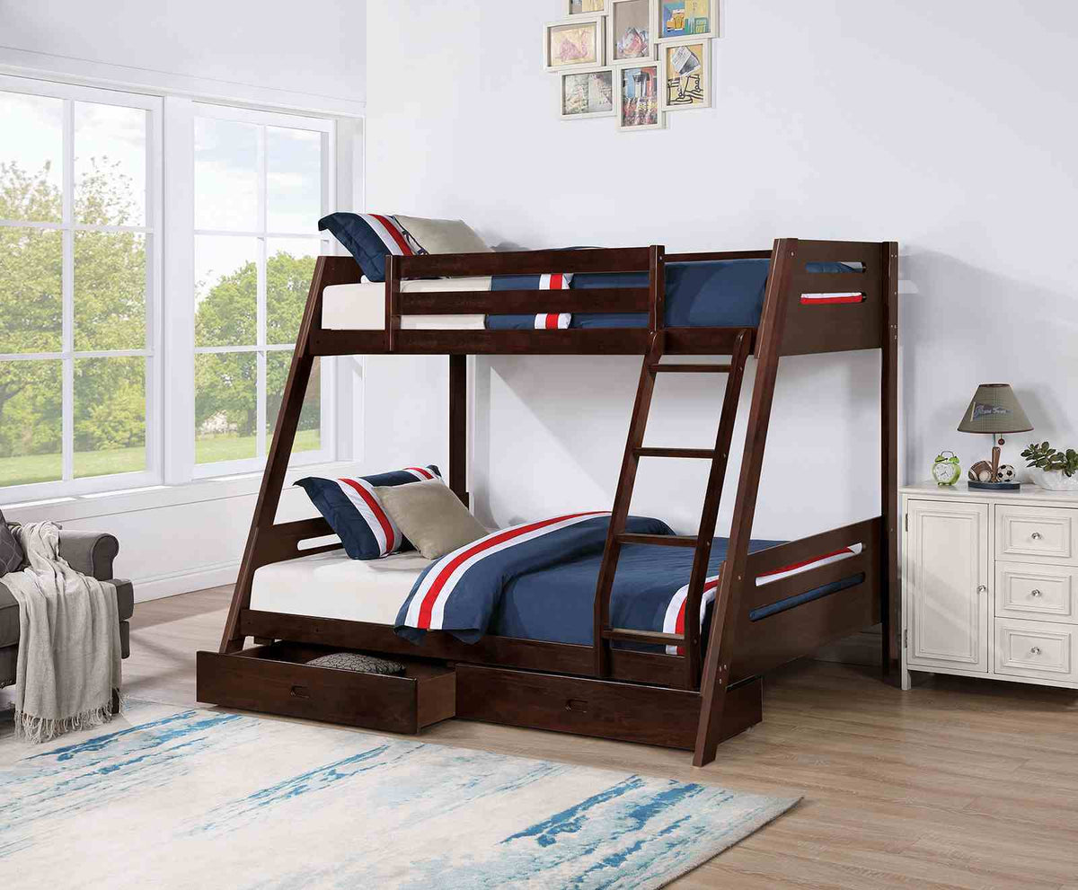 Emilee - Twin/Full Bunk Bed, Dark Walnut