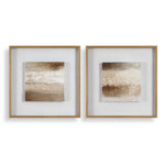 Between Lines - Abstract Painting (Set of 2) - Brown / White