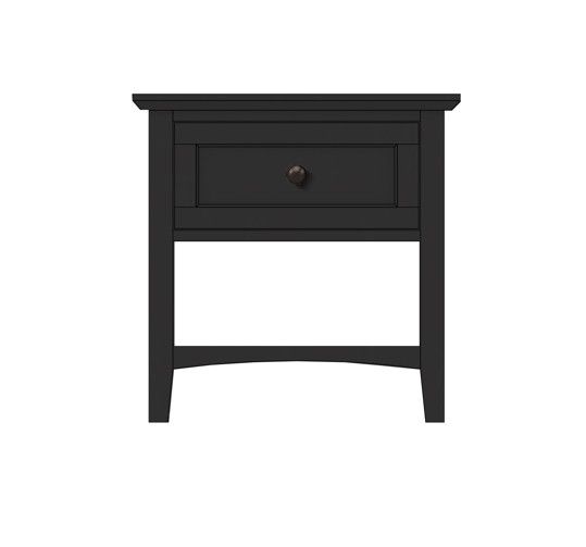Modus Grace Small Nightstand Raven finished wood with sleek design and single drawer, ideal for bedroom storage.