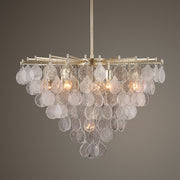 Uttermost Goccia Tear Drop Glass Pendant light hanging with a sleek glass teardrop shape and modern pendant lighting design.
