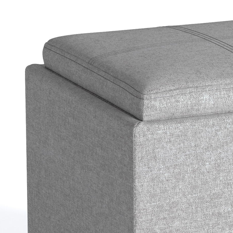 Rockwood - Upholstered Cube Storage Ottoman With Tray - R&R Furniture Gallery (Fountain Valley, CA)