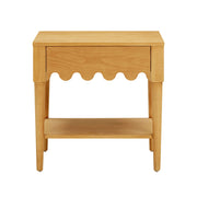 TOV Furniture Oodle accent nightstand with a modern design, featuring a wooden finish and sleek storage drawer.