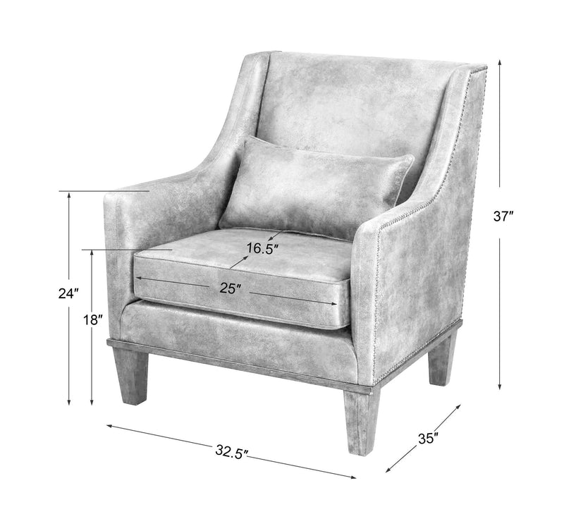 Dark brown leather armchair by Uttermost, featuring a sturdy frame and plush cushioning, perfect for modern living rooms.
