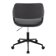 Lumi Source Margarite contemporary task desk chair with black upholstered seat and sleek modern design for office use