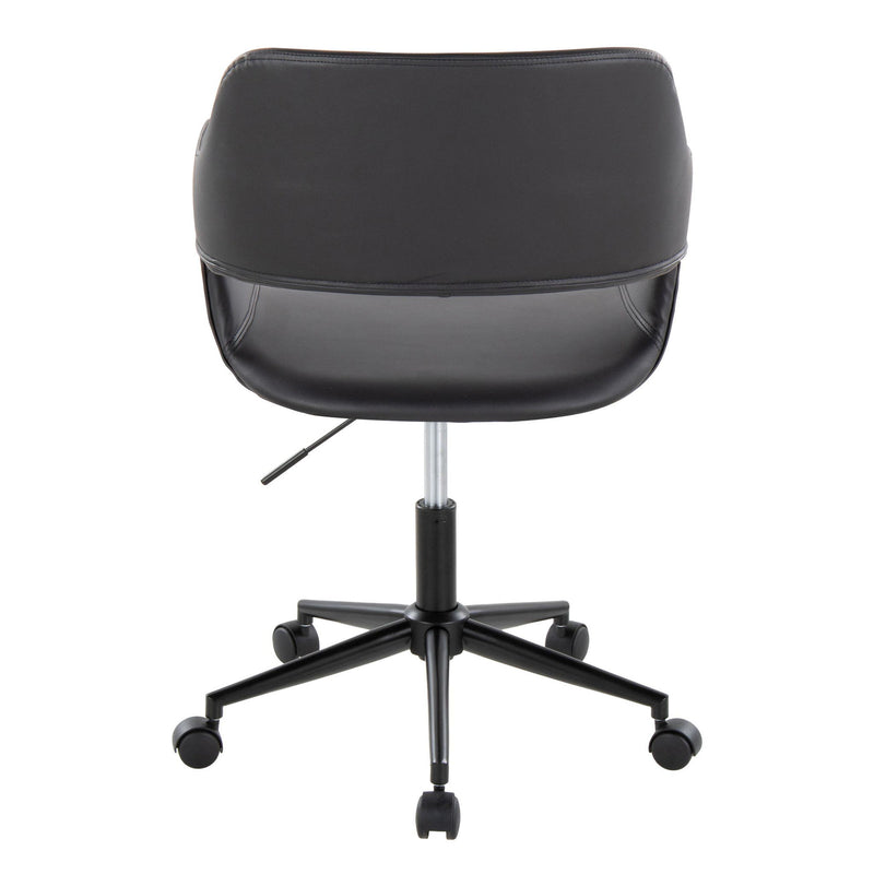 Lumi Source Margarite contemporary task desk chair with black upholstered seat and sleek modern design for office use