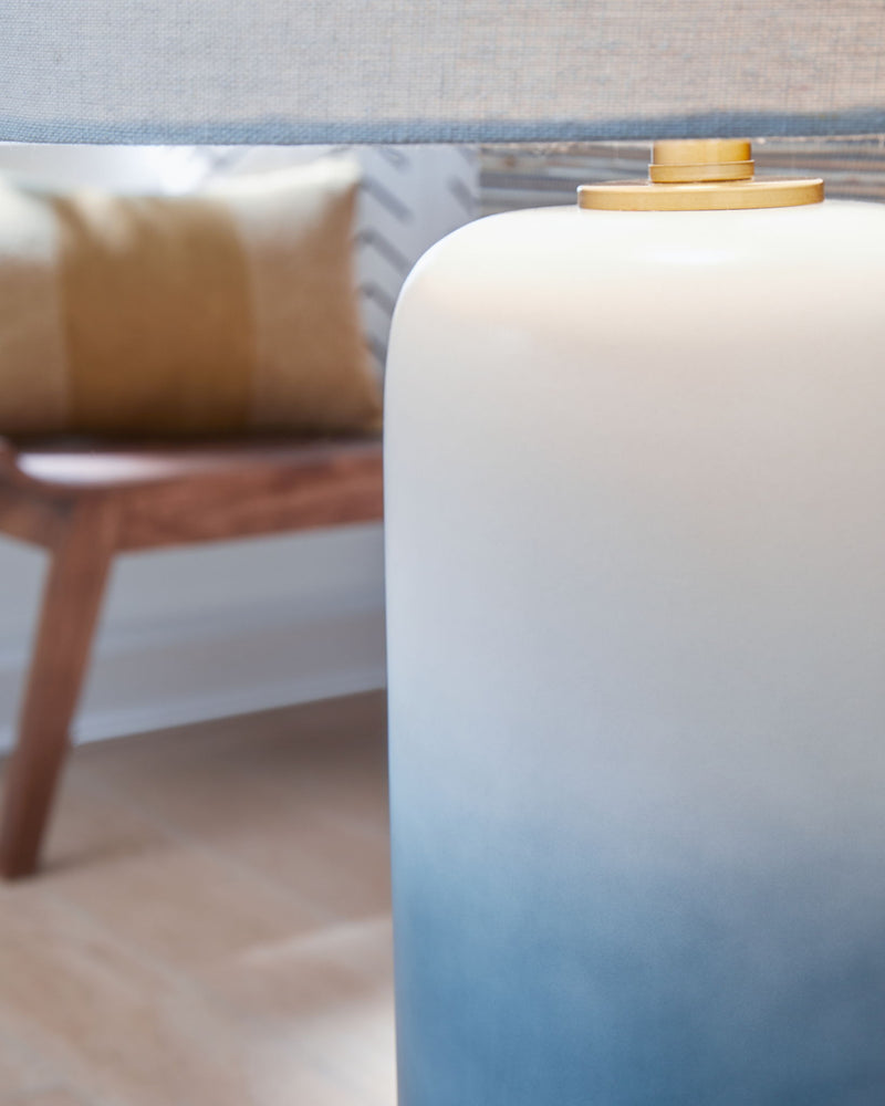 Lemrich - Ceramic Table Lamp  - White - R&R Furniture Gallery (Fountain Valley, CA)