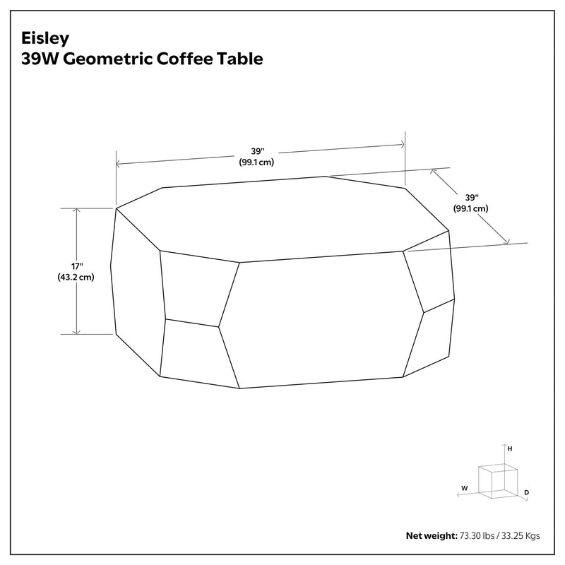 Eisley - Coffee Table With Geometric Design, - Walnut - R&R Furniture Gallery (Fountain Valley, CA)