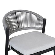 Outdoor Bar Height Metal Frame Counter Stools With Scallop Shaped Backrest & Water Resistant Cushions - R&R Furniture Gallery (Fountain Valley, CA)