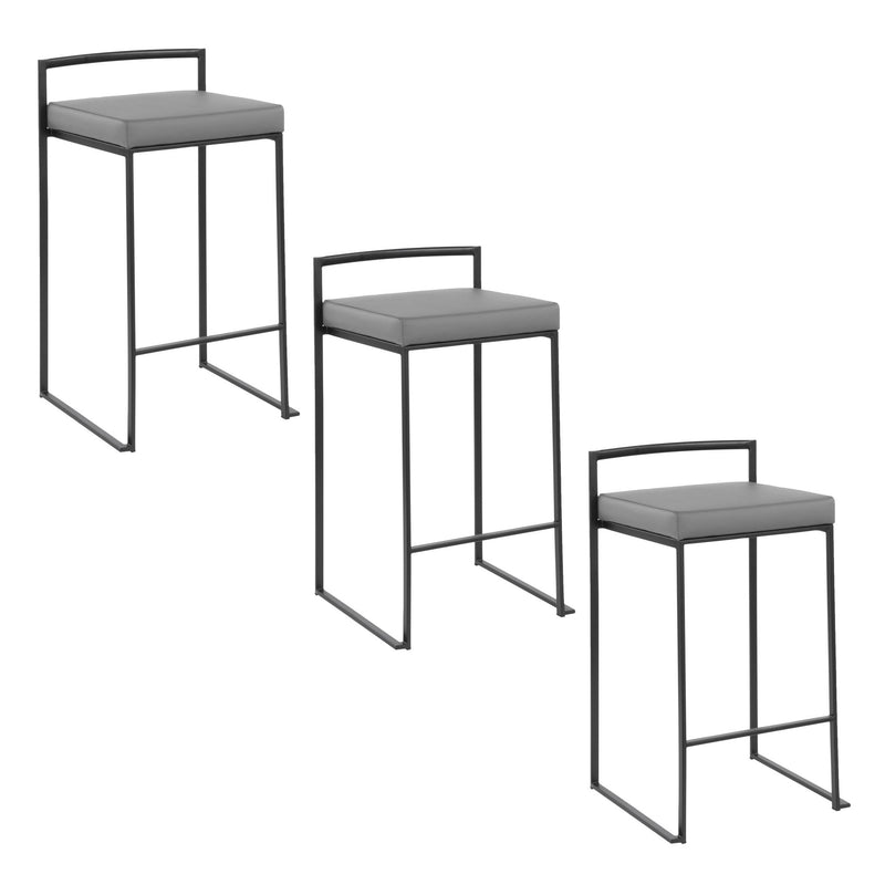 Lumi Source Fuji contemporary style stackable counter stool set with sleek design and modern finish, perfect for kitchen or bar area.