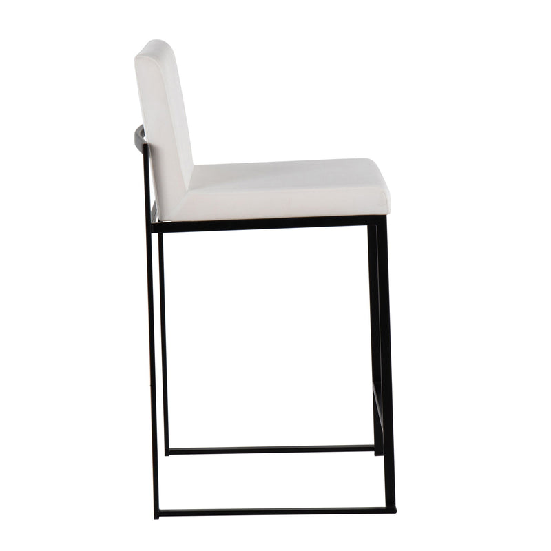 Lumi Source Fuji contemporary modern high back counter stool set with sleek design and padded seats, perfect for stylish kitchen or bar area.