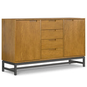Banting Sideboard with Centre Drawers — Modern Industrial Storage Cabinet in Oak or Walnut - R&R Furniture Gallery (Fountain Valley, CA)