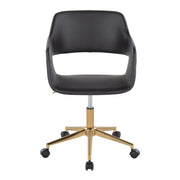 Lumi Source Margarite contemporary task desk chair with black and white upholstery and adjustable height for modern office use.