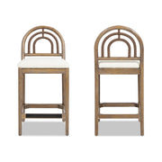 Leon - Arched Back & Upholstered Counter Stool (Set of 2) - Ivory White - R&R Furniture Gallery (Fountain Valley, CA)