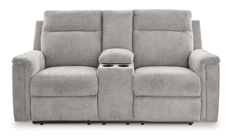 Barnsana - Dbl Power Reclining Loveseat With Console - R&R Furniture Gallery (Fountain Valley, CA)