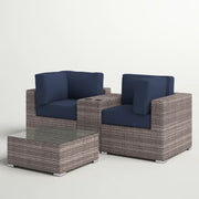 Wicker Seating Group Set With Table And Cushions - R&R Furniture Gallery (Fountain Valley, CA)