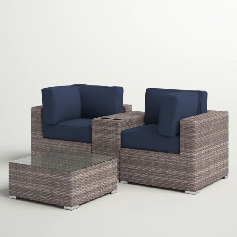 Wicker Seating Group Set With Table And Cushions - R&R Furniture Gallery (Fountain Valley, CA)