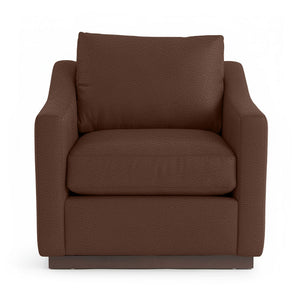 Classic Home Aspen accent arm chair with plush beige upholstery and wooden legs, stylish and comfortable for living rooms.