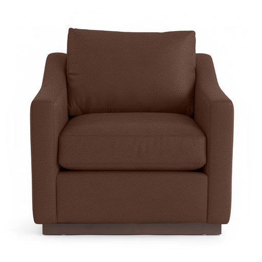 Classic Home Aspen accent arm chair with plush beige upholstery and wooden legs, stylish and comfortable for living rooms.