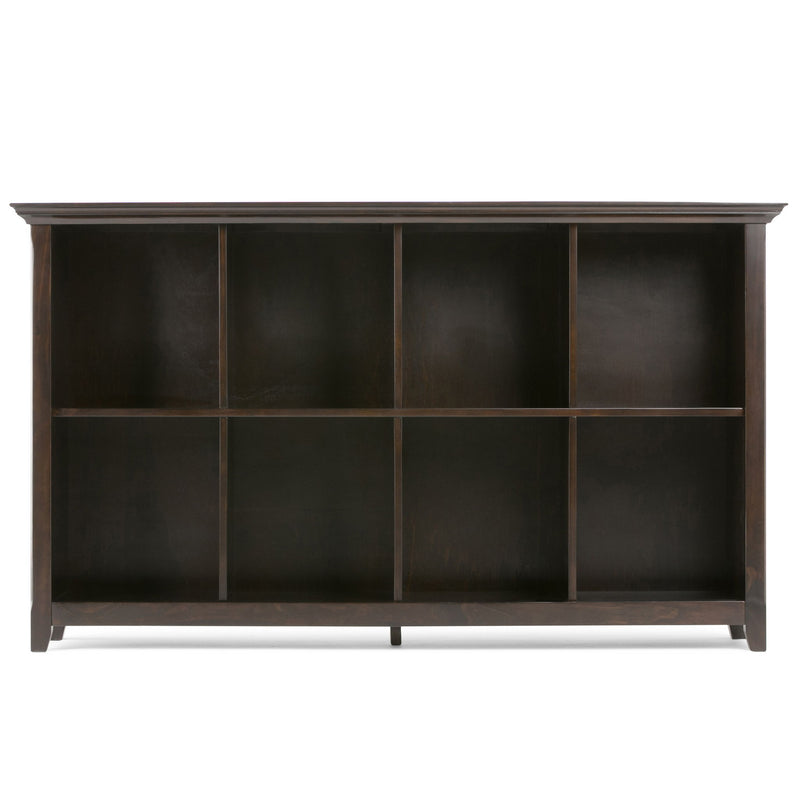 Simpli-Home Amherst cube storage bookcase with multiple open compartments for organizing books and decor.