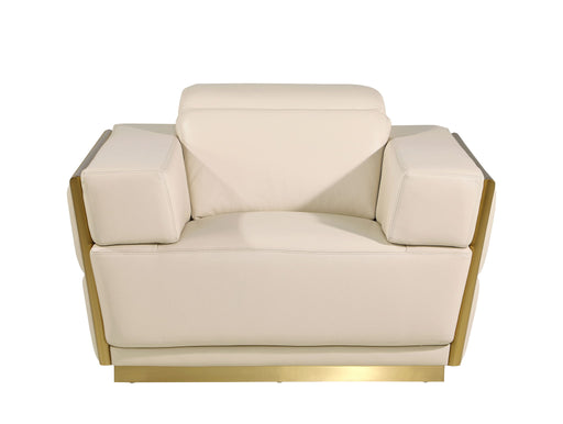 1111 - Leather Chair - Beige - R&R Furniture Gallery (Fountain Valley, CA)