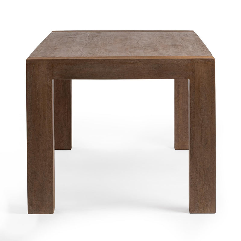 Classic Home Glendale dining table with toasted chestnut finish, showcasing a sturdy wooden surface and modern design.