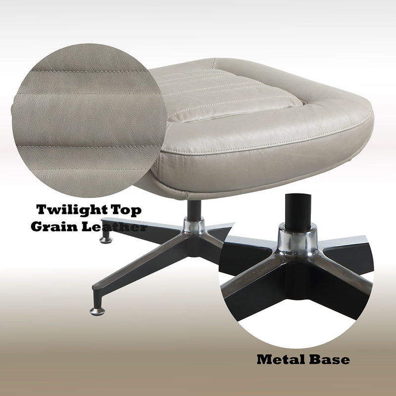 Piran - Ottoman - Twilight Top Grain Leather - R&R Furniture Gallery (Fountain Valley, CA)
