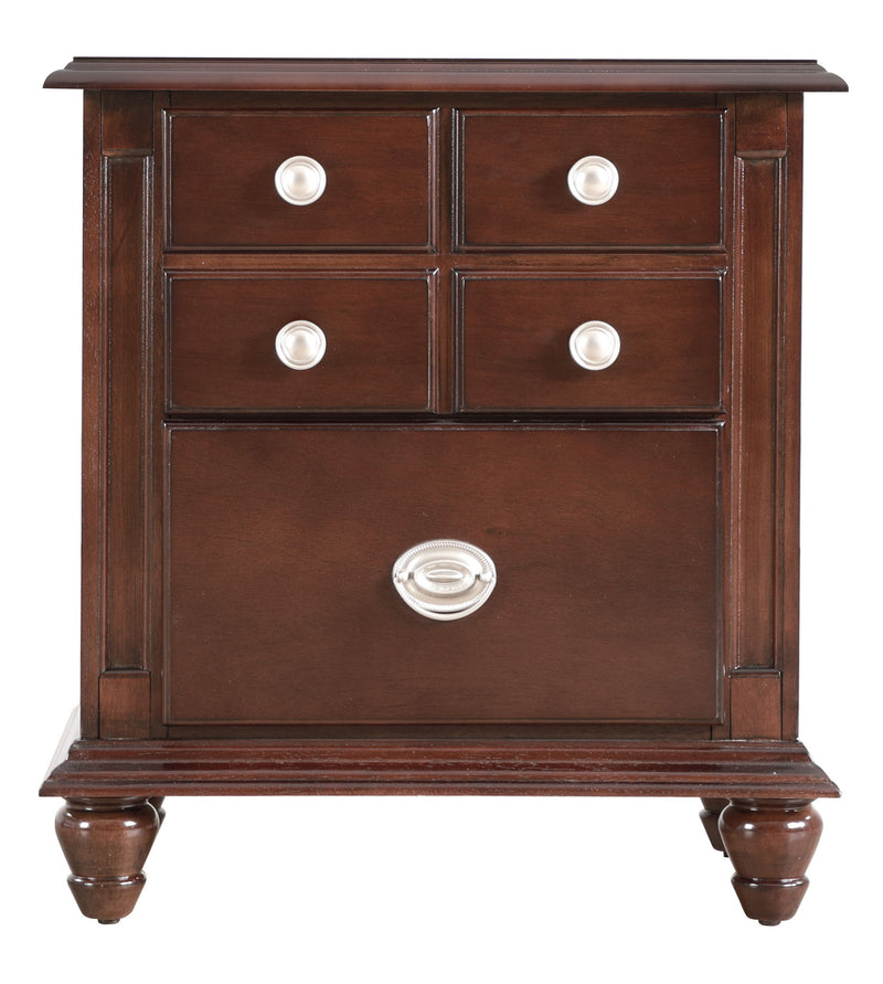 Glory Furniture Summit accent nightstand in cappuccino finish with a sleek design and storage drawer.