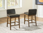 Cabalynn - Upholstered Barstool (Set of 2) - Two-tone Brown - R&R Furniture Gallery (Fountain Valley, CA)