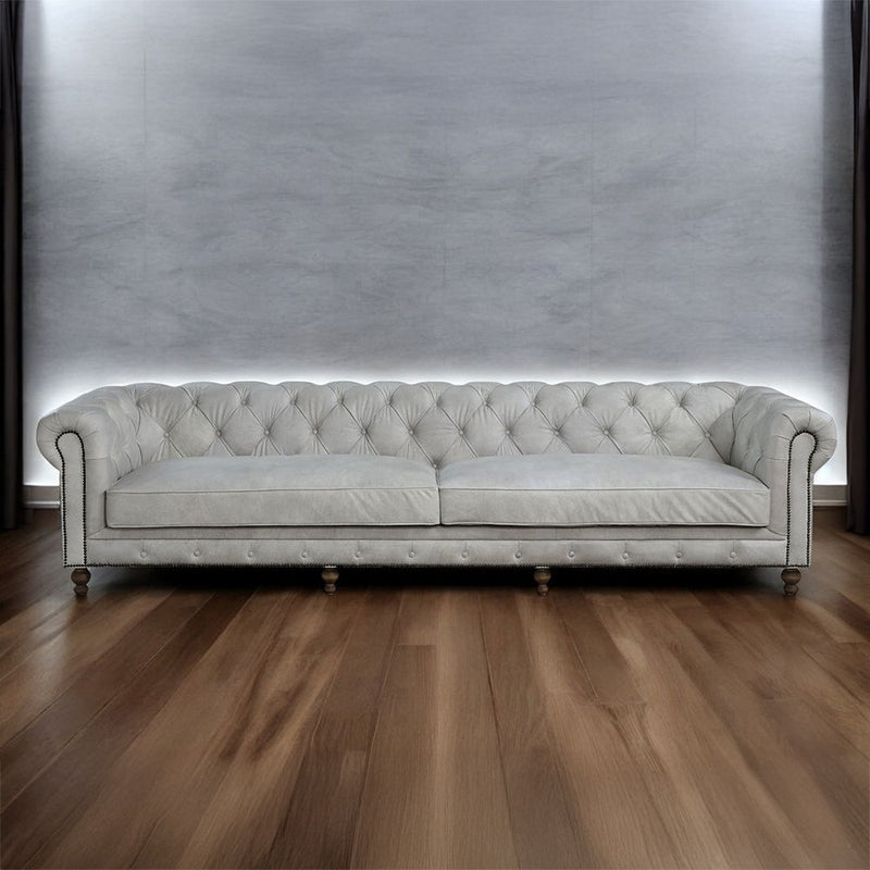 Ofer - Sofa - Vintage White Top Grain Leather - R&R Furniture Gallery (Fountain Valley, CA)