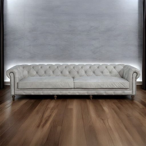 Ofer - Sofa - Vintage White Top Grain Leather - R&R Furniture Gallery (Fountain Valley, CA)