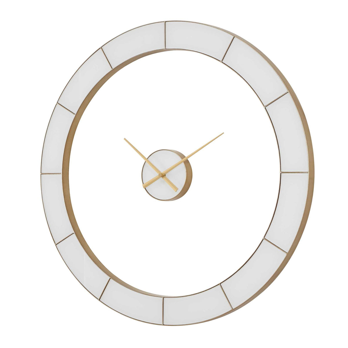 Ivory Halo - Minimalist Wall Clock - Gold / White