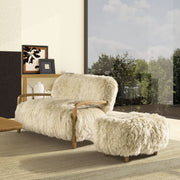Enchante - Sheepskin Accent Loveseat - Taupe / Natural - R&R Furniture Gallery (Fountain Valley, CA)