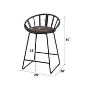 Zudora - Counter Height Chair (Set of 2) - Synthetic Leather & Black - R&R Furniture Gallery (Fountain Valley, CA)