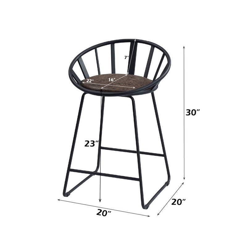 Zudora - Counter Height Chair (Set of 2) - Synthetic Leather & Black - R&R Furniture Gallery (Fountain Valley, CA)