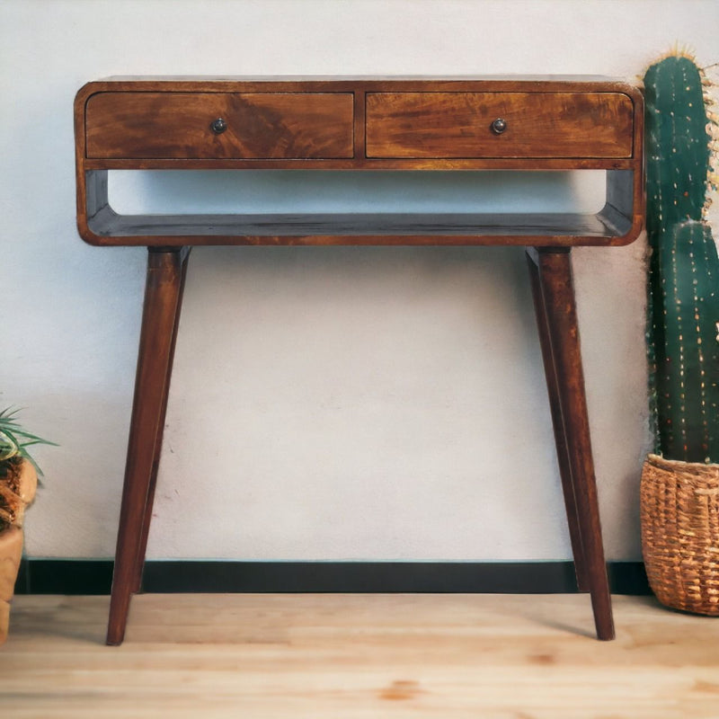 Sonata - Chestnut Console Table - R&R Furniture Gallery (Fountain Valley, CA)