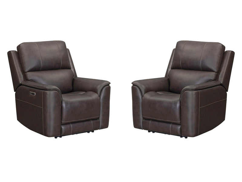 Parker Living Easton Zero Gravity Power Recliner P3 in black leather, showing the fully extended reclining position