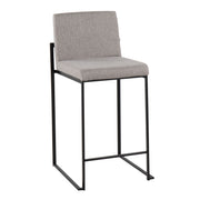 Lumi Source Fuji modern high back counter stool set with sleek design and dark wood finish, stylish and comfortable for contemporary kitchens.