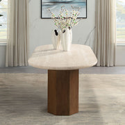 Leonardo - Dining Table - Travertine Top & Dark Oak - R&R Furniture Gallery (Fountain Valley, CA)