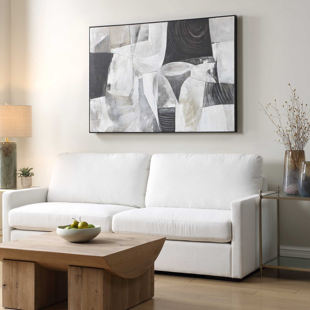 Folding - Time Framed Abstract Art - Black / Brown / Gray / White