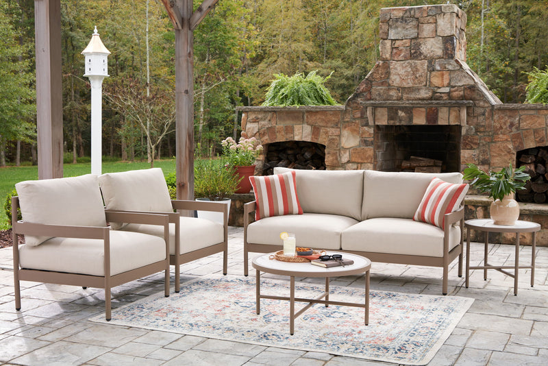 Bluff Trail - Loveseat, Lounge Chairs, Tables Set (Set of 5) - Beige - R&R Furniture Gallery (Fountain Valley, CA)