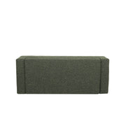 Noble House textured fabric ottoman bench with hinged lid, beige upholstery, and wooden legs, perfect for living room seating and storage.